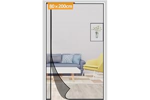 Yotache Side Opening Fly Screens for Doors 80 x 200 cm, Reinforced Polyester Removable Insect Fly Mesh for Back Door