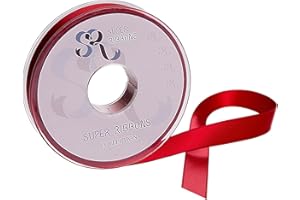 SR SUPER RIBBONS®™ Double Sided Satin Ribbons Gift Wrapping, Party Decoration, Christmas, Balloons, Hair, Cake, Presents, Wedding Bouquet (Red 6mm x 20m)