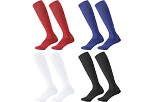 taonganui 4 Paare Fußballsocken Kinder, Sportsocken Trainingssocken Fußball Socken Fußballstutzen Stutzenstrumpf Sockenstutzen für Jungen Mädchen Fußball, Laufen, Training