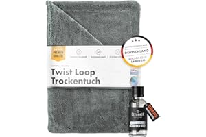 ‎CHEMICALWORKZ Chemicalworkz® Shark Towel Trockentuch 1400 GSM grau 60x40cm - saugstarkes Fast Dry Microfasertuch extra groß Autopflege | Fusselfrei, Streifen- & schlierenfreies Trocknen | Auto, Motorrad & Dusche