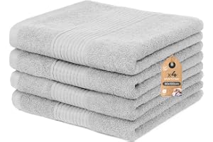 Cloud Pillow Set med 4 badhandduk 50 x 100 cm – stor badhandduk 100% bomull – frotté 500 g/m² – mjuk, absorberande och hållba
