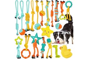 JAMITE 20 Stück Hundespielzeug Kauspielzeug,Ball Hunde Robuste Zähne Kauen langlebig Spielzeug Zahntraining Set für Kleine/Mittlere/Große,Hunde Spielzeug für Hunde ​Zahnpflege,aus Natürlicher Baumwolle