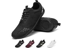 Geweo Unisex Zapatillas Barefoot Hombre Mujer Zapatos Barefoot Minimalistas Transpirables Luces Zapatillas Running Fitness con Pies Anchos Zapatillas Gym Andar con Suela Zero Drop 37-47EU