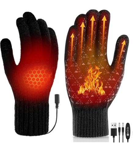 GUANTI RISCALDATI USB, Unisex Guanti Touchscreen Elettrico Ricaricabile Sottile EUR 28,99 - IT