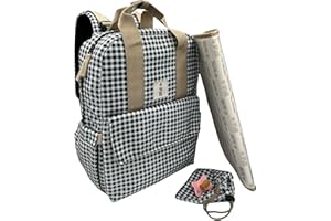 ANCRIVE Mochila Carro Bebe Multifuncional, Pañaleras para Bebes Impermeables, Mochila Maternidad con Cambiador, Portachupetes y Enganches Carro, Mochila cambiador Bebé Unisex Mamá y Papá.