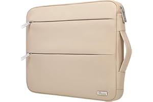 Voova Custodia PC Portatile 15 6 15.6 16 Pollici Compatibile con Macbook Pro 16 Borsa Porta PC Laptop Donna Uomo Impermeabile Albicocca Beige