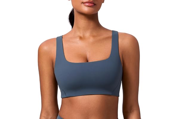 CRZ YOGA Butterlift Sport-BH:ar Fyrkantig hals | Dubbelfodrad, Lätt stöd, Ovadderad, Yoga, Smörmjuk, V-formad brottarrygg, Fö