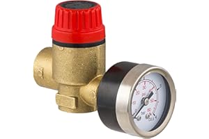 NT NOYON & THIEBAULT Válvula de Seguridad con Membrana y Manómetro H 1/2 | Protección Contra Sobrepresión en Circuitos de Calefacción | Control Visible y Preciso | NOYON & THIEBAULT