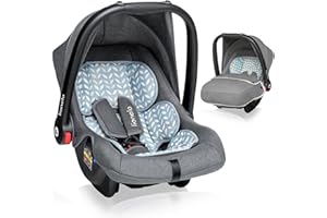 Lionelo Noa Plus Ovetto Seggiolino Auto Gruppo 0 1 Da 0 A 13 Kg Protezioni Laterali Cappottina Piegabile Coprigambe Cinture A 3 Punti Ece R44 04, Grigio
