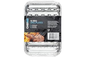 Chef Aid Aluminium-Grillschalen – 10 Stück Einweg-Grillpfannen für Fleisch und Gemüse, hitzebeständig und ideal für Barbecue