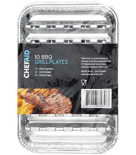 Tepro Set 5 Ciotole In Alluminio Per Griglia – 34x23 Cm, Con Fessure Di Ventilazione, Ideali Per Grigliare La Carne