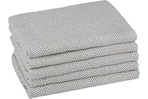 Tuiste Geschirrtücher Grau, 40x70 cm Küchenhad 5er Set, Küchentücher Baumwolle, Spül- & Geschirrtücher, Geschirrhandtücher Baumwolle, Diamantmuster Trockentücher Küche, Farbe: Grau