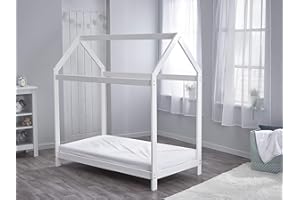 ELEGANT BABY Kinder Valley Harper Bed House Frame - Solid Pine Wood Treehouse Style Bed House for Toddlers & Children, Easy to Assemble, Junior & Children's Bed | (White, Mattress Not Included)