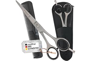 ‎DREI SCHWERTER DREI SCHWERTER - Rostfreie professionelle Haarschere Friseurschere im Etui, NEU mit Kamm und Tuch