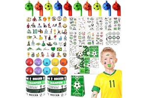 techextra Fußball Party Mitgebsel Kinder, Kindergeburtstag Gastgeschenke mit Trillerpfeife, Fussball Geburtstag Geschenke für Jungen & Mädchen, Party Mitgebsel Spielzeug/ Gastgeschenke 106 Stk