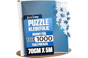 Extra starke Puzzle Klebefolie - in Sekunden zuschneiden, aufkleben & aufhängen - 5m lange Rolle Folie selbstklebend & transparent - Puzzle Kleber - Puzzlekleber für 1000 Teile - Holzpuzzle Kleber