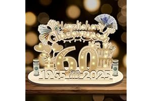 Herbst 60 Geburtstag Geldgeschenk, 2025 Holzschild 60. Geburtstag Frauen Männer, Personalisiertes Geschenke für 60 Jahre Geburtstag Deko (60)