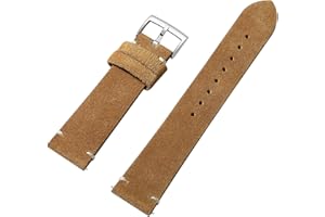 ADDIESDIVE pasek do zegarka vintage, zamszowy, zapasowy pasek z brązowym skórzanym paskiem