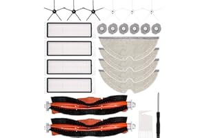 NEFLSI Accesorios para Aspiradoras Roborock S50 S51 S55 S5 max S6 S60 Recambio de Xiaomi Roborock Aspiradora 2 Cepillo Principal,6 Cepillo Lateral,6 Elemento de filtro,4 Filtro HEPA,2 Herramienta de Limpieza
