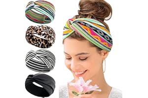 KAVYA Wide Headbands for Women's Hair Headband Soft Head Bands Adult Women Hairband Turban Flower Cotton Head band Everyday Yoga Sport Fitness