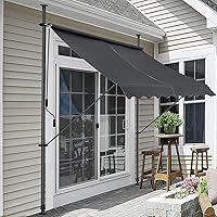 pro.tec Klemmmarkise 150x120x200-300cm Sonnenschutz Balkonmarkise ohne Bohren Markise Grau