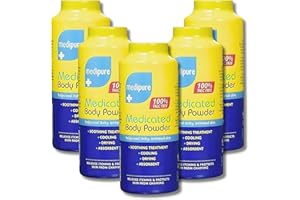 BRAYN Medipure Medicated Body and Baby Powder - 100% Talc-Free Skin Protection and Soothing Relief, 5 Pack - Gentle, All-Natural Formula for All-Ages Care, Ideal for Sensitive Skin
