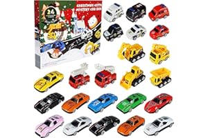 JIAABCHOMO Advent Calendar 2024, Christmas Advent Calendar for Kids, 24pcs Alloy Cars for Christmas Countdown, Boys Advent Calendar Toys Gift