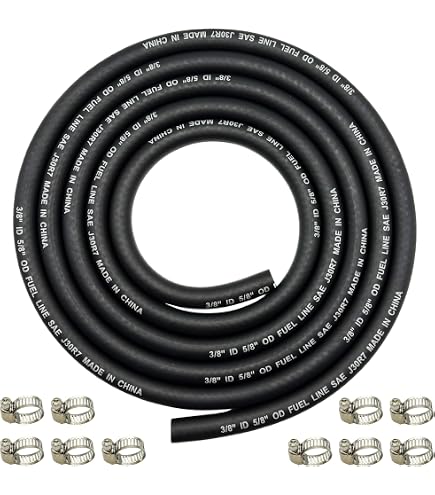 Tuyau De Carburant NBR 16mm Diamètre Intérieur - 1.5m Longueur - 300PSI - Résistant à L'Huile Et Chaleur Par WIVIE