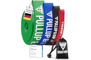 PULLUP & DIP Resistance Bands Pull Up Bands for Assisted Pull Ups, Calisthenics, Pull Up Bar; Premium Fitness Bands incl. Pouch, Exercise Guide + Door Anchor (for Sets)