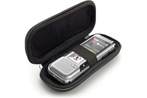 igadgitz U6689 Noir EVA Etui Housse Rigide de Rangement Zippé Compatible avec Philips Dictaphone Numérique Enregistreur Vocal