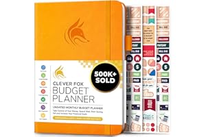 Planificador de presupuesto Clever Fox - Cuaderno de seguimiento de gastos. Diario de presupuesto mensual, planificador de finanzas y libro de cuentas para tomar el control de su dinero - Amarillo