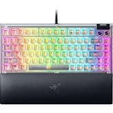 Razer BlackWidow V4 75% Phantom White - &Ccedil;alışırken değiştirilebilir mekanik oyun klavyesi - Turuncu Dokunsal Anahtarlar - RGB