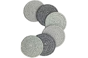 YYGMSS Juego de 6 Portavasos Bebidas Absorbente Reutilizable Antideslizante Trenzado Pequeña Redondo Moderna Decoración (3colors)