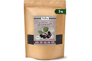 Biojoy Bayas de Aronia secas BÍO (1 kg), Frutas enteras, sin azúcar añadido (Aronia melanocarpa)