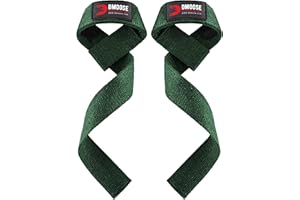 DMoose Fitness Correas de muñeca (par), Ajuste de Bucle Acolchado, Costura Reforzada, Soporte Antideslizante, asegura su Agarre maximizando el Levantamiento de Pesas