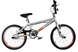 XN Area 44 20" Freestyle BMX Bike w/ 360 Gyro - Metallic Grey/Orange