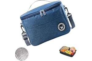 ANYUANKW Borsa Termica, Porta Pranzo Pieghevole, Borsa Frigo da Picnic per Lavoro, Scuola, All'aperto, Barbecue, Campeggio, Eventi Sportivi (Blu)