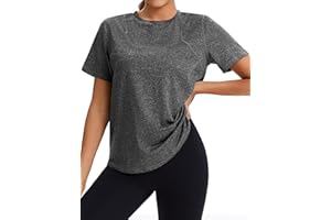 Gyabnw Sportshirt Damen Kurzarm Rundhals Funktionsshirt Oberteile Atmungsaktiv Leichtes Sport Damen Top Für Fitness