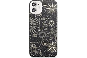 CASE WAREHOUSE Suns & Planets Vintage Astrological Slim Phone Case for Iphone 11 TPU Protective Light Strong Cover with Zodiac Vintage Stars Space Moons