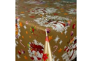 DHT-WACHSTUCH Wachstuch Wachstischdecke Tischdecke Gartentischdecke Weihnachten Zuckerstange Gold Breite & Länge wählbar 100 x 140 cm Eckig abwaschbar