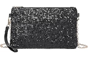 Miss Lulu Pochette Donna Elegante, Pochette e Clutch con Glitter Sottili Con Catena in Metallo e Cinturino da Polso per Feste, Balli, Matrimoni, Ideale Regali per Donna