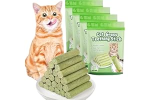 OSDUE 24 sztuki przekąsek dla kotów, trawa, patyczki, liofilizowane przekąski, miętki, gryzaki, trawa, pielęgnacja zębów, usuwanie kłębków włosów