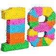 Fax Potato 2pc 18th Birthday Pinata & Blindfold Set - Multi - Mexican Kids Girls Boys Birthday Large Party Parties Games Decorations Kit