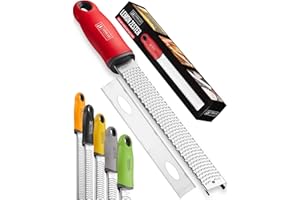 ORBLUE Râpe Zesteur Acier Inoxydable Idéal pour Agrumes et Fromage Type Microplane avec Lame Fine, Manche Antidérapant et Housse de Protection Résistant à la Rouille pour Chefs et Amateurs de Cuisine