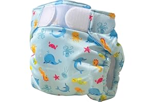 FREDS SWIM ACADEMY Pañal de natación reutilizable - Swim Nappy con cierre de velcro, bañador para bebé hecho de material suave, ajustable y fácil de poner (azul, 1)