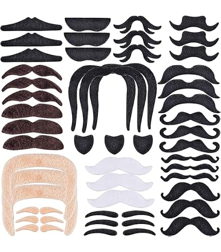 Legami Hot Mou-Stache Set – 6 Selbstklebende Fake-Schnurrbärte, 10 X 6,3 Cm, Für Partys & Spaß