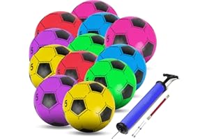 SHARRLA Plastic Football (Deflated) 8.5" PVC Ball Adjustable Inflatable Lightweight Ball for Indoor Outdoor Play Beach, Home, Birthday, School