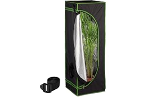 Relaxdays Armario Cultivo Interior, Invernadero Plantas, Hierbas, Lámina Reflectante, 120 x 40 x 40 cm, Negro/Verde
