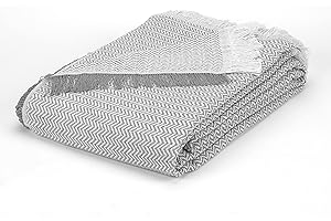 GAMUSI Plaid Sofa Uniwersalny Narzuta na Sofę Łóżko Narzuta Sofa Koc Miękka Bawełna Arias Szary 180x260 cm