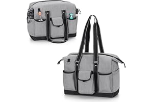 Damero Sac de travail d'infirmière, fourre-tout utilitaire pour ordinateur portable d'infirmière pour les visites à domicile, femmes, fournitures médicales, Gris